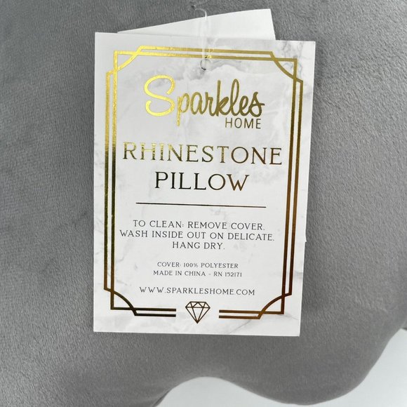 Halloween Ghost Pillow Silver Glitter Sparkles Home Rhinestone‎ Tik Tok Decor - Picture 5 of 5